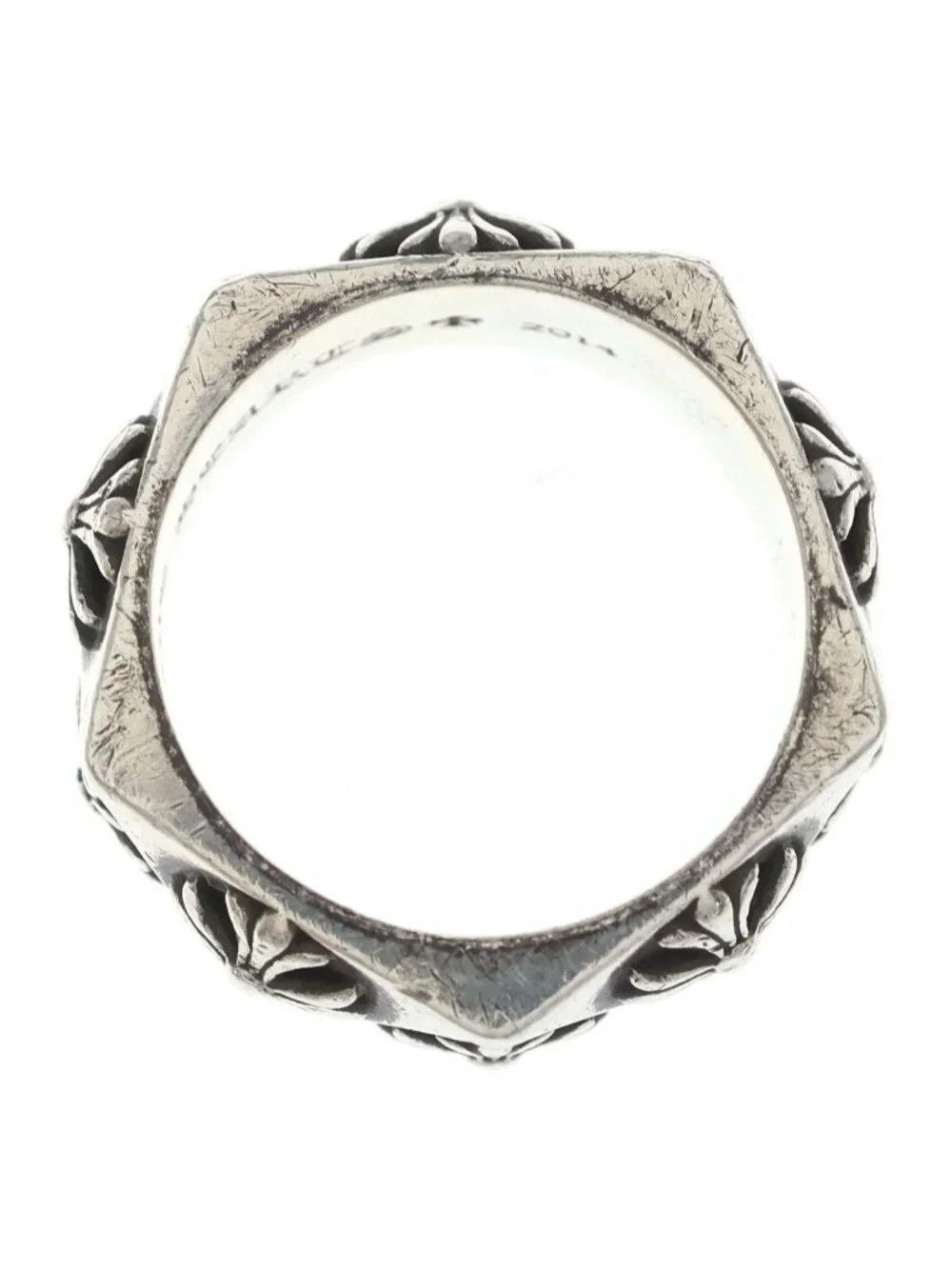 Chrome Hearts Pentagon CH Plus Ring Silver